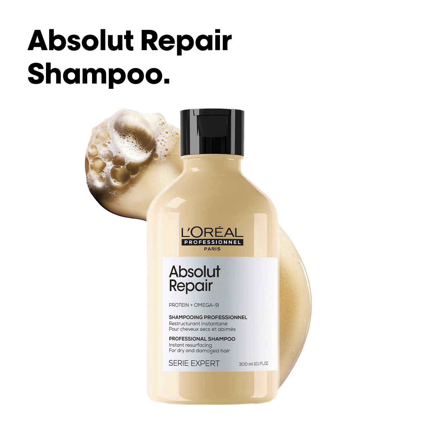 Buy L'Oreal Professionnel Absolut Repair Shampoo For Dry and Damaged Hair 300 ml With Protein & Omega-9 - Purplle