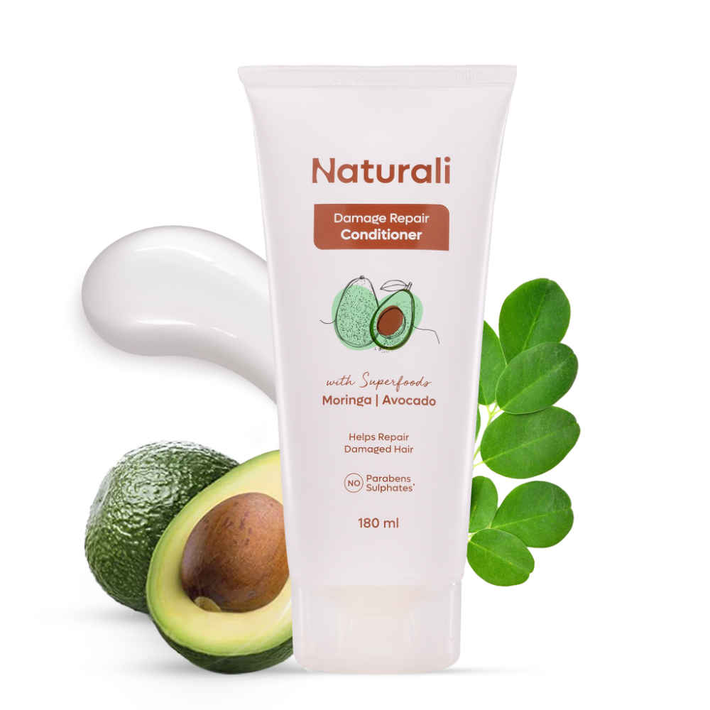 Buy NATURALI Damage Repair Conditioner with Avocado & Moringa Oil | No Sulphates, No Parabens | Conditioner For Dry Hair | 180 ml - Purplle