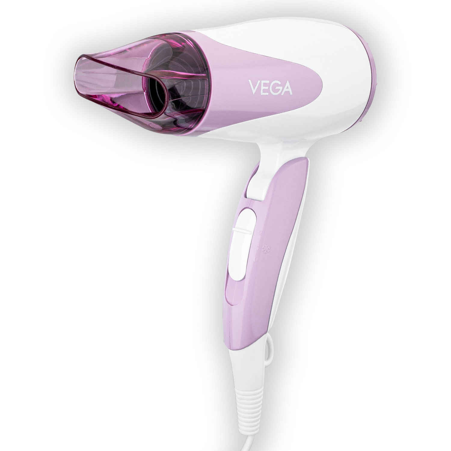 Buy VEGA Blooming Air Foldable 1000-1200 Watts Hair Dryer for Women with Flexible Heat Setting & Detachable Nozzle, Automatic Overheat Cutout, Compact Quick Dry Blow Dryer (VHDH-05), (Made in India) 1 pc - Purplle