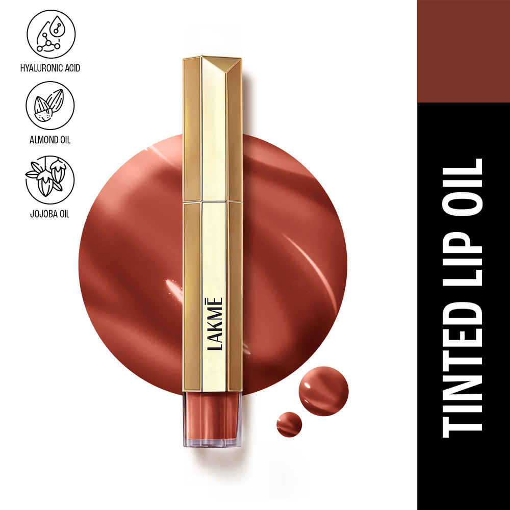 Buy Lakme 9to5 Overtime Shine Tinted Lip Oil With Vitamin E, Shea Butter and Hyaluronic Acid, For Hydrated and Glossy Lips - Cocoa Truffle - 5.3 ml - Purplle