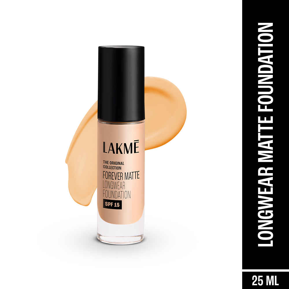Buy Lakme Forever Matte Longwear Foundation, Cool Ivory,25 ml, With Active Niacinamide & SPF 15 - Purplle