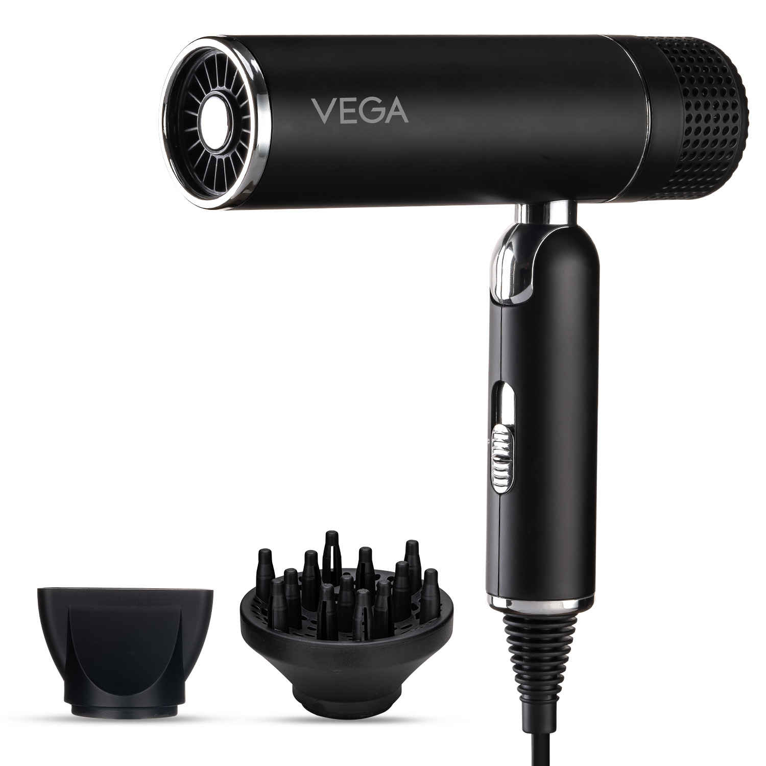 Buy VEGA Style Pro 1600W Foldable Hair Dryer with 2X Faster Drying, 3 Heat and 2 Speed Settings, Concentrator Nozzle & Diffuser, Hair Dryer for Men and Women (VHDH-34) 1 pc - Purplle