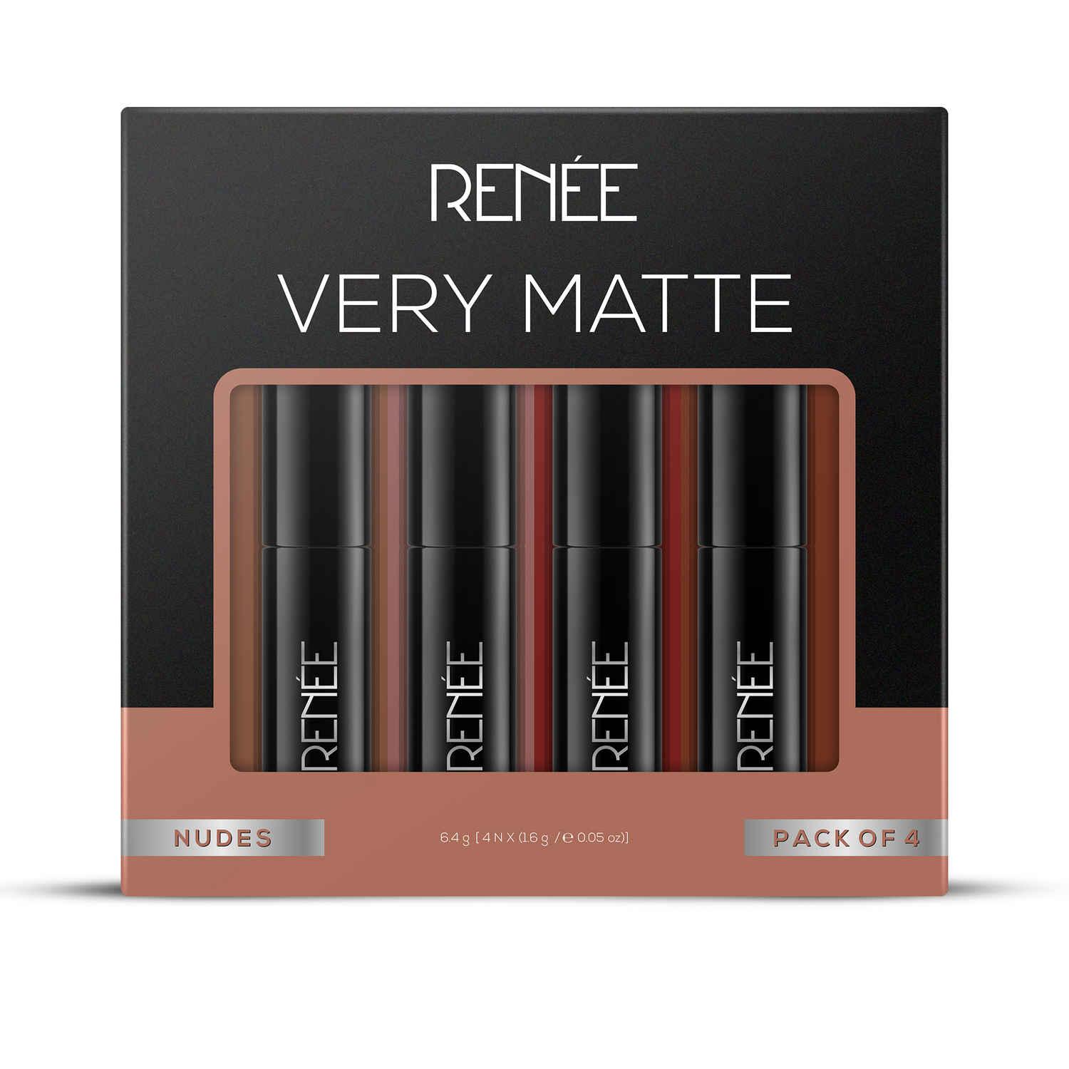 Buy Renee Very Matte Pack of 4 Matte Lipsticks Nudes, Intense Color Pay Off, Full Coverage, Long Lasting & Weightless, Easy Glide Formula With Velvety Finish, Suitable For All Occasion, Ideal For Gifting - Purplle
