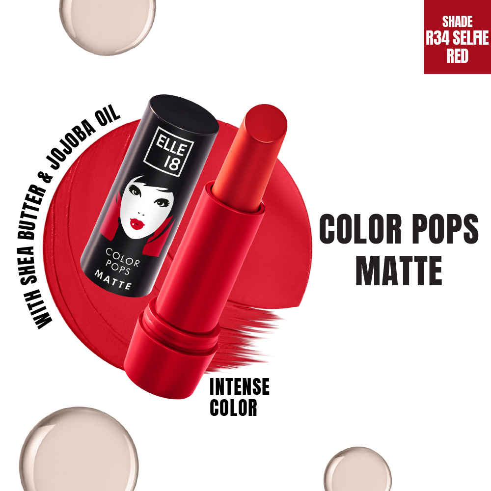 Buy Elle18 Color Pop Matte Lip Color, Selfie Red, 4.3 gm - Purplle