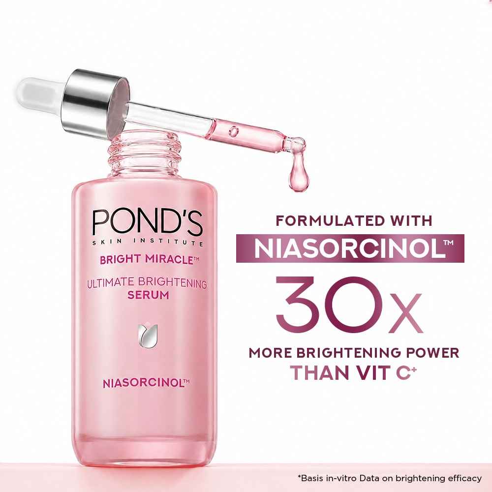 Buy Ponds Bright Miracle Ultimate Brightening Serum With Niasorcinol, 30X Better Than Vit C (15 ml) - Purplle