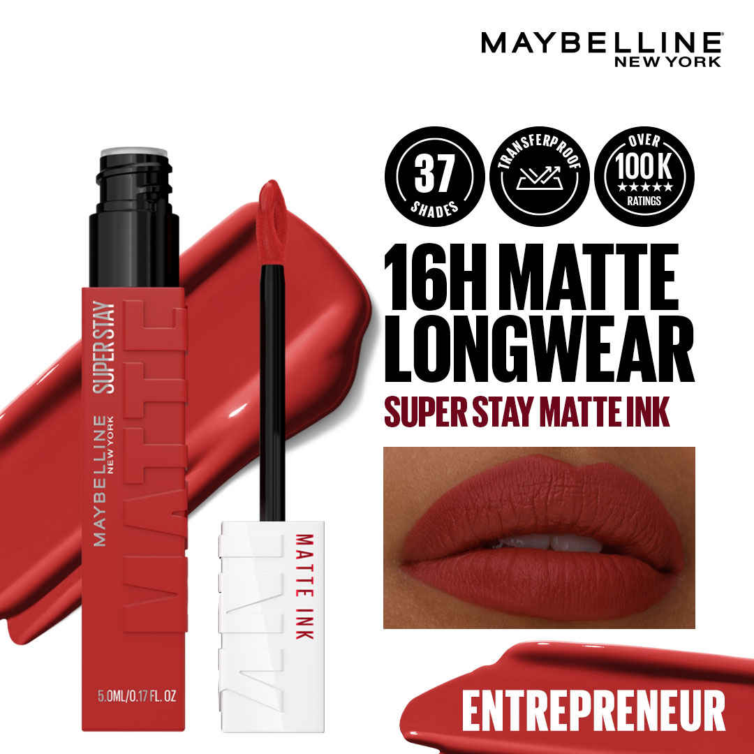 Buy Maybelline New York Superstay Matte Ink Liquid Lipstick - 16H Longwear Matte | Entrepreneur - 5 ml - Purplle
