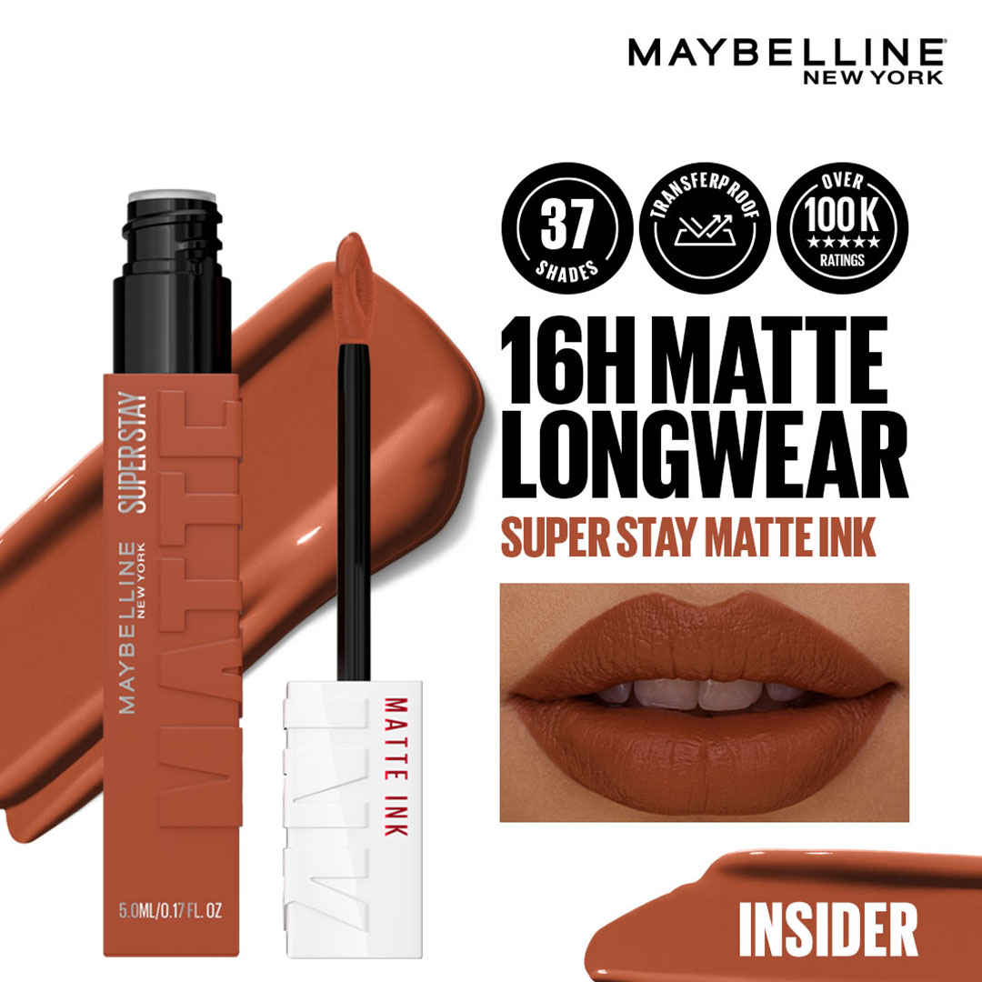 Buy Maybelline New York Superstay Matte Ink Liquid Lipstick - 16H Longwear Matte | Insider - 5 ml - Purplle