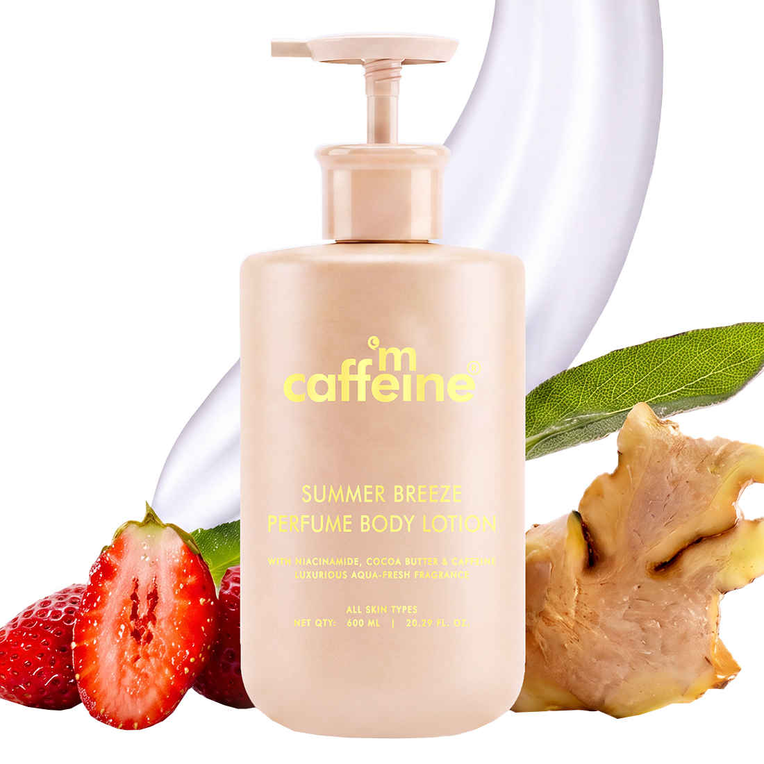 Buy mCaffeine Summer Breeze Perfume Body Lotion with Niacinamide, Cocoa & Shea Butter | Deeply Moisturizes | Luxury Aqua-Fresh Scented Lotion - 600 ml - Purplle