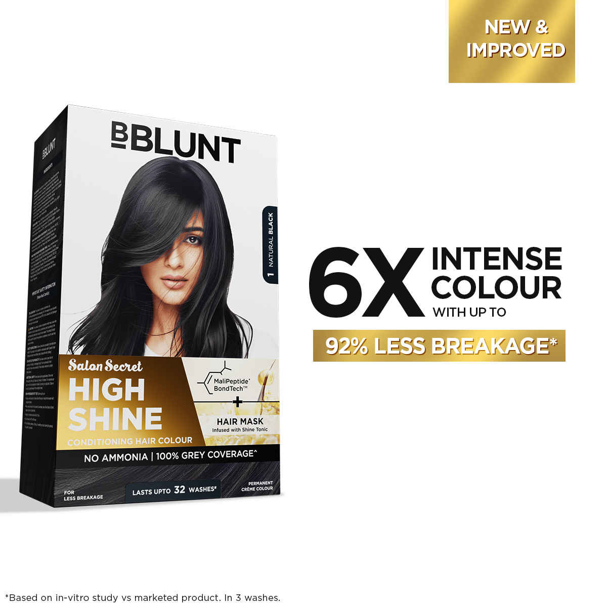 Buy BBLUNT Salon Secret High Shine Conditioning Hair Colour - Natural Black 130 gm - Purplle