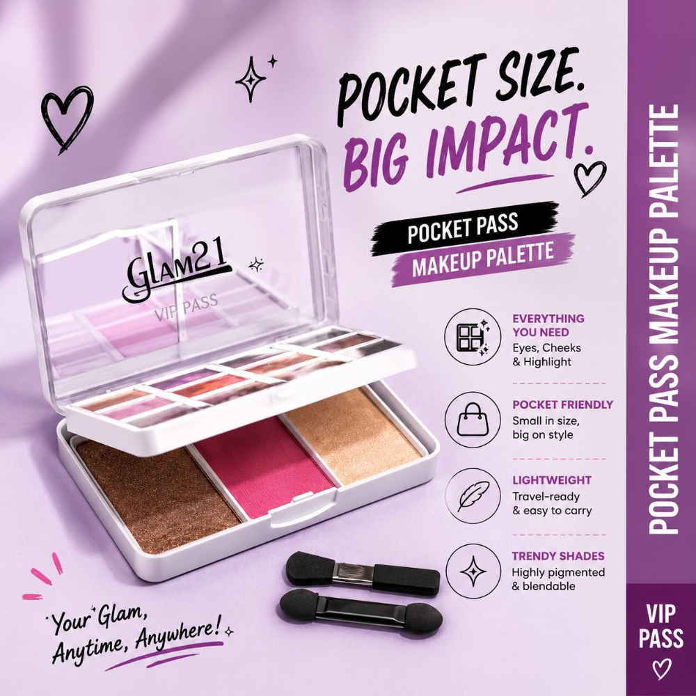 Buy Glam 21 Pocket Pass All-In-One Makeup Palette - VIP Pass (22 gm) - Purplle