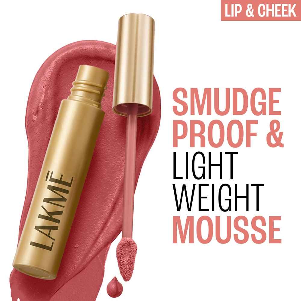 Buy Lakme Double Duty Lip & Cheek Mousse Matte Lipstick & Soft Blush, Nude Cushion, (9 gm) - Purplle
