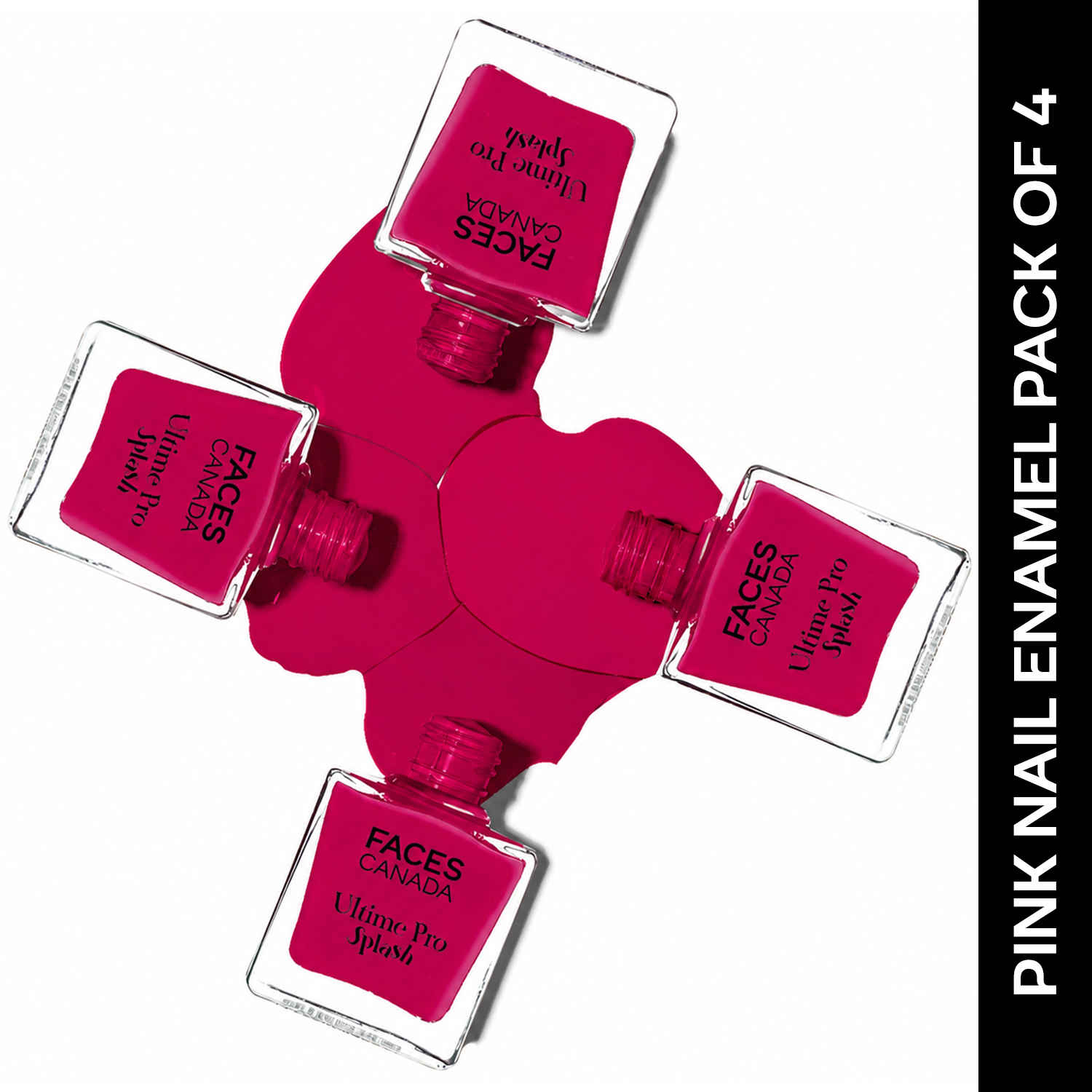 Buy FACES CANADA Ultime Pro Splash Nail Enamel - Pink Flemenco 21 (8 ml x 4) | Glossy Finish | Long Lasting | Quick Drying | High Shine | Pack of 4 - Purplle