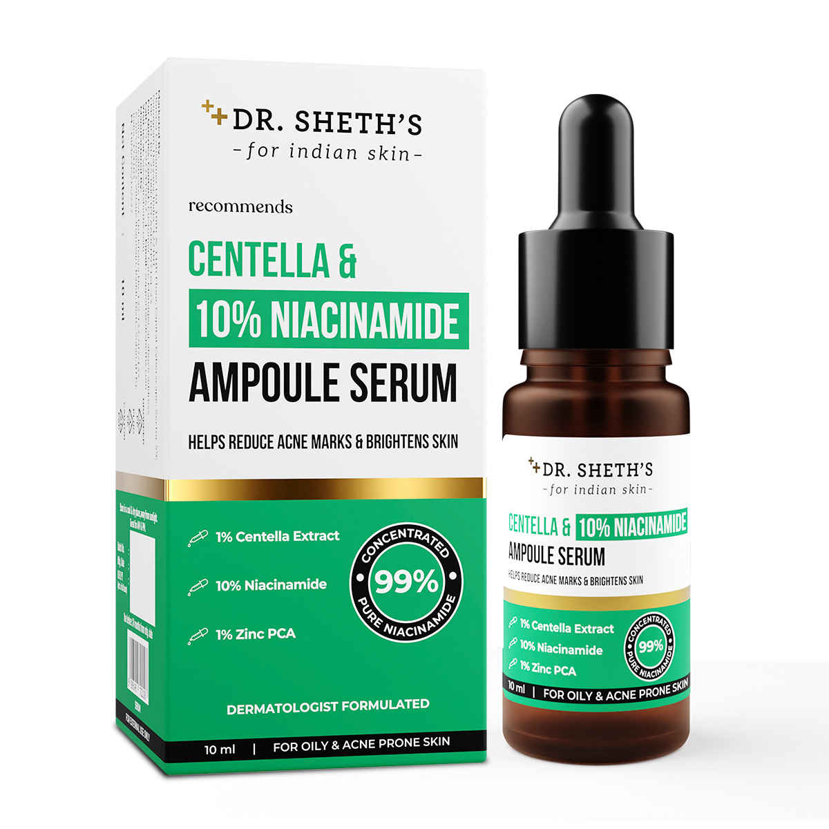 Buy Dr. Sheth's Centella & 10% Niacinamide Ampoule Serum - 10 ml - Purplle