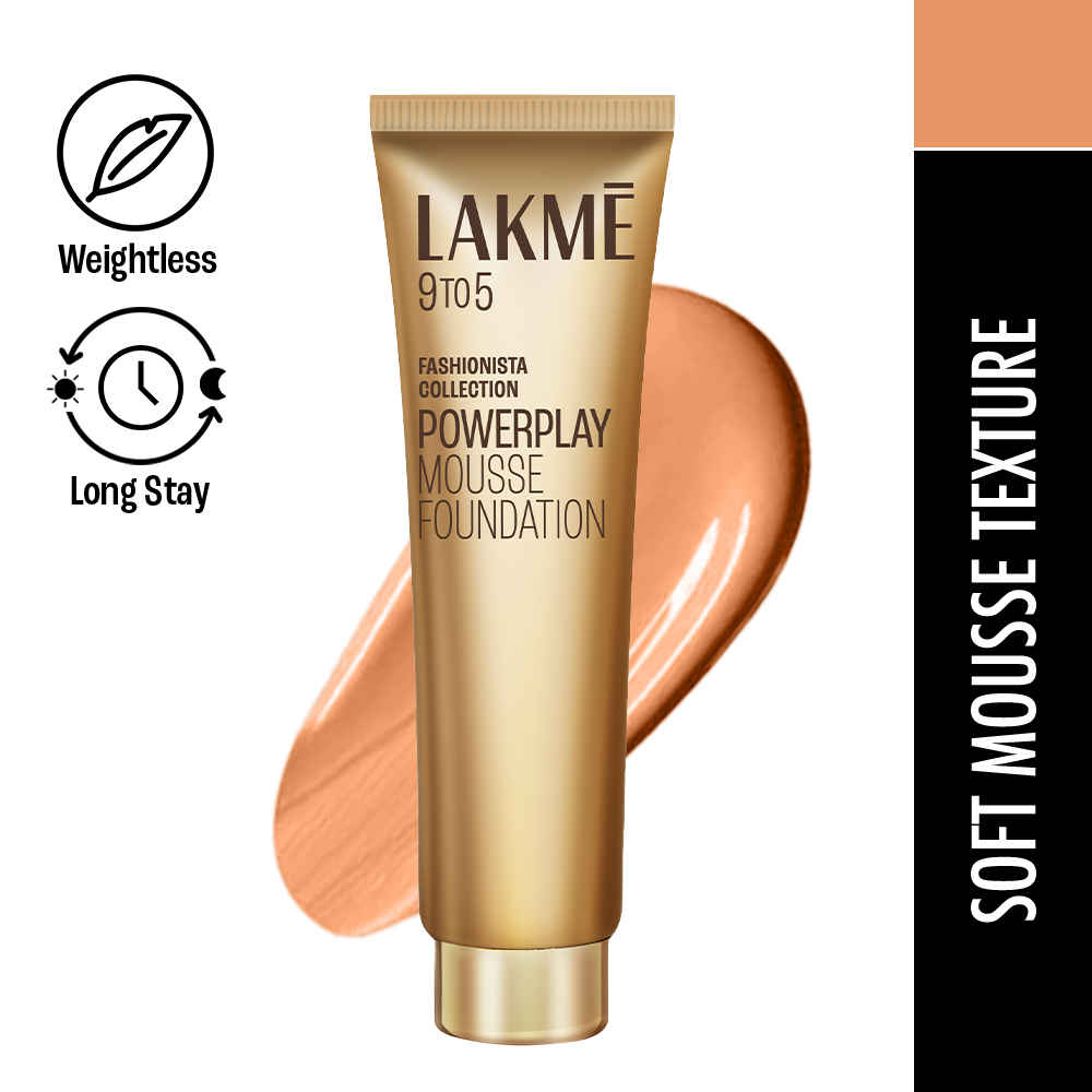 Buy Lakme 9to5 Powerplay Mousse Foundation, Rose Ivory, 25 gm - Purplle