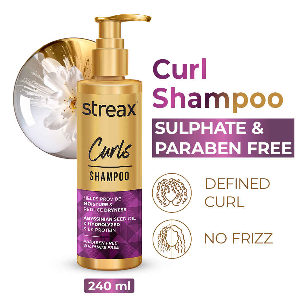 Buy Streax Curl Hair Shampoo, 240 ml for Dry, Frizzy, Wavy , Curly & Damaged Hair |Moisturising & Hydrating Shampoo - Purplle