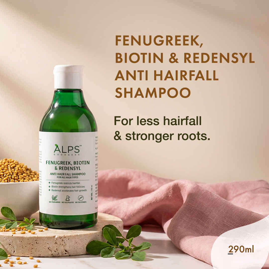Buy Alps Goodness Fenugreek Biotin & Redensyl Anti Hairfall Shampoo (290 ml) | Methi Hairloss Control Shampoo For All Hair Types | Sulphate, Silicone & Paraben Free | Gentle & Mild Cleansing Shampoo| Vegan - Purplle