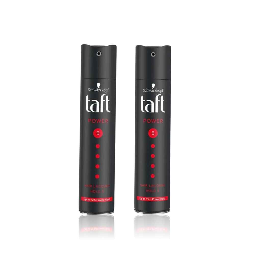 Buy Schwarzkopf TAFT Power Hair Spray With Caffeine Formula Pack of 2 For Strengthening - Hold 5 Lasts 72 Hrs(250 ml) - Purplle