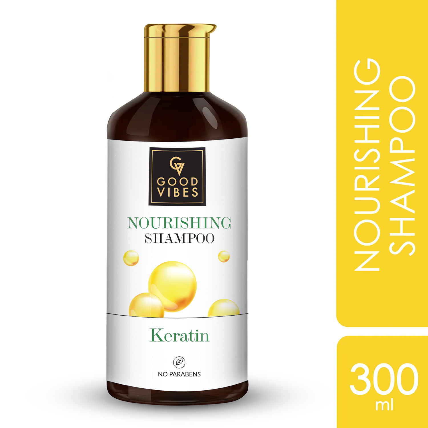 Buy Good Vibes Keratin Nourishing Shampoo | Hair Repair, Anti Dandruff, Strengthening | With Argan Oil | No Parabens, No Animal Testing (300 ml) - Purplle