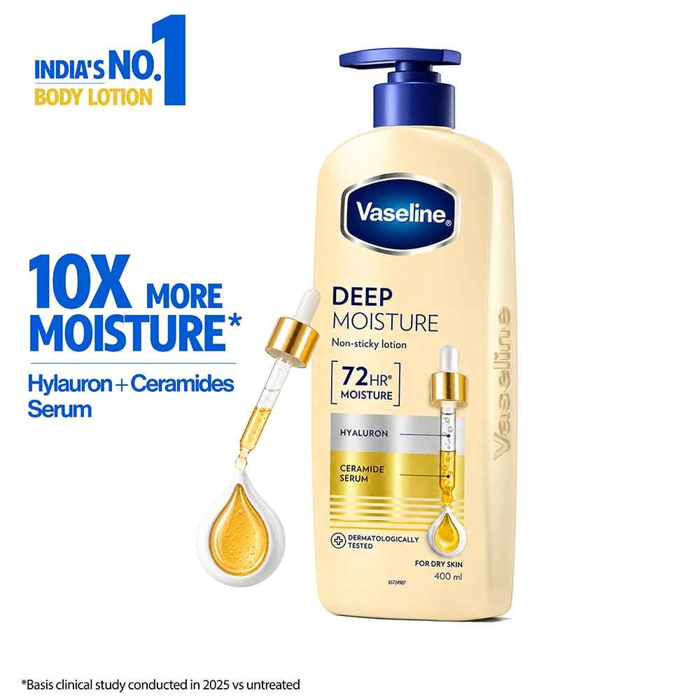 Buy Vaseline Deep Moisture Body Lotion N | For Cushion Soft Skin| With Ceramides Hyaluron 400 ml - Purplle