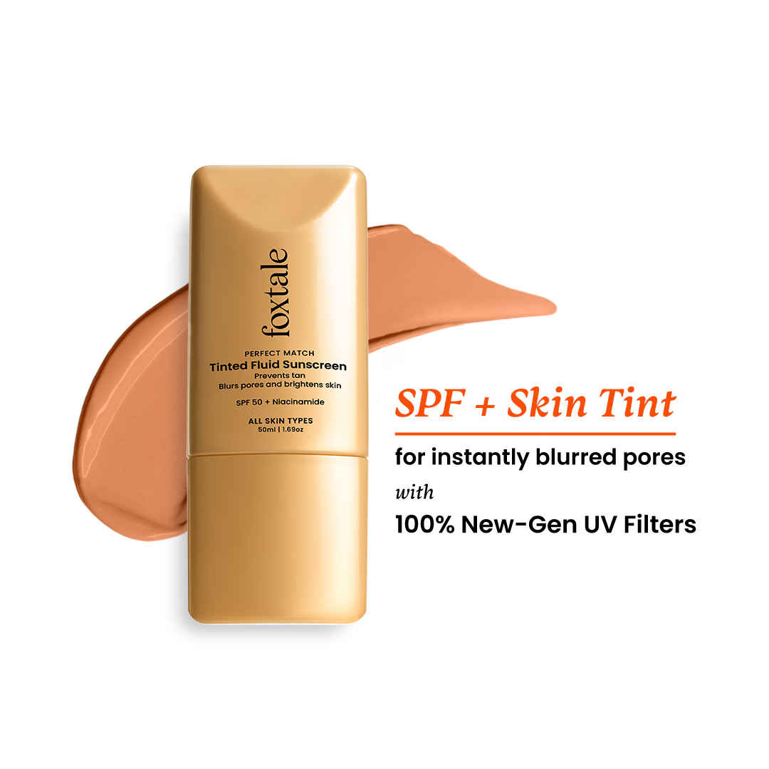 Buy Foxtale Perfect Match Tinted Fluid Sunscreen (Mocha) 50 ml - Purplle