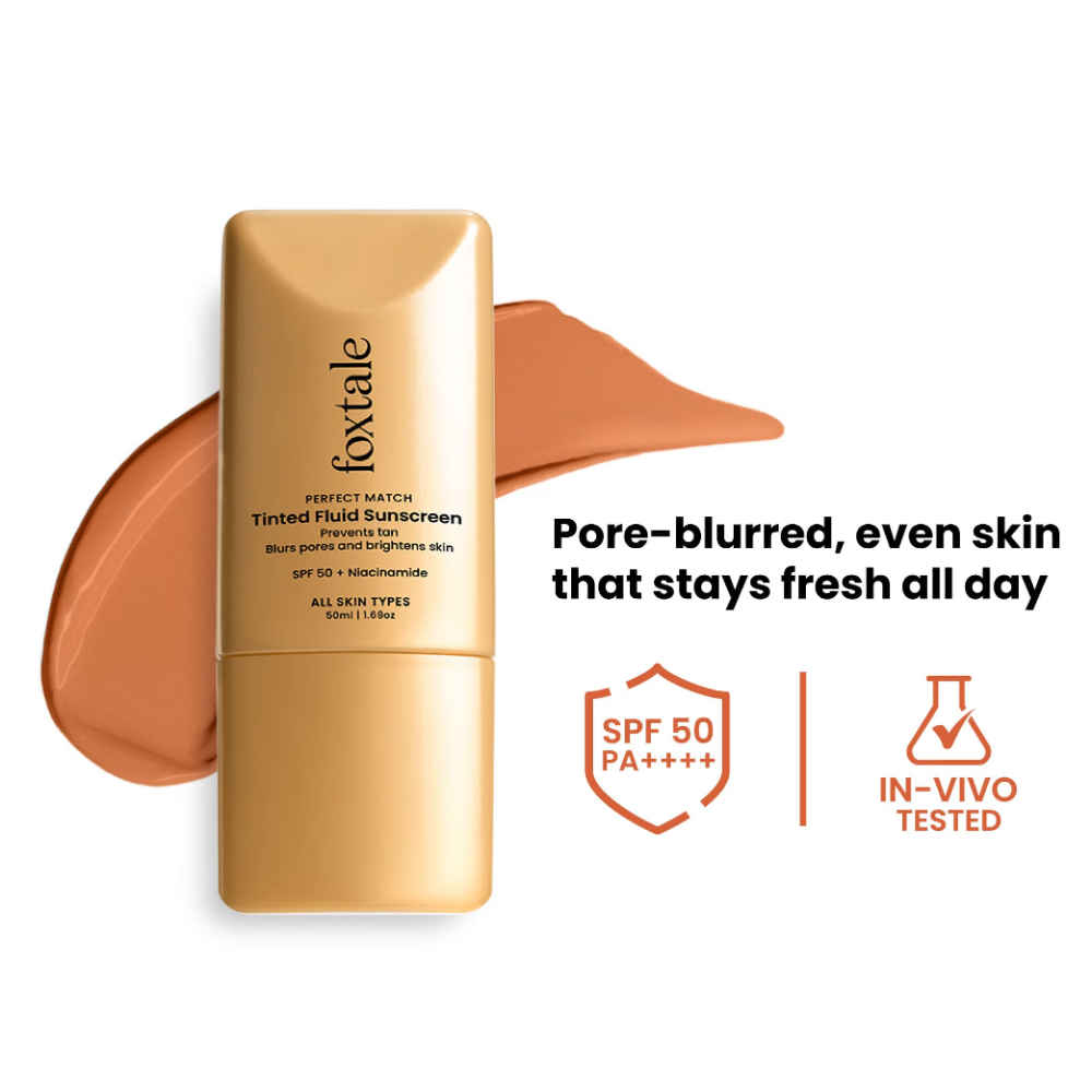Buy Foxtale Perfect Match Tinted Fluid Sunscreen (Coco) 50 ml - Purplle