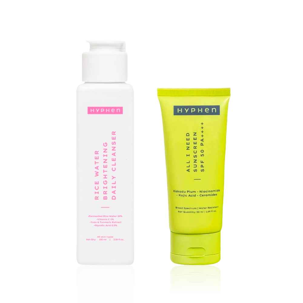 Buy Hyphen Bright & Protect Duo (Cleanser 100 ml + All I Need Sunscreen 50 ml) combo of 2 - Purplle