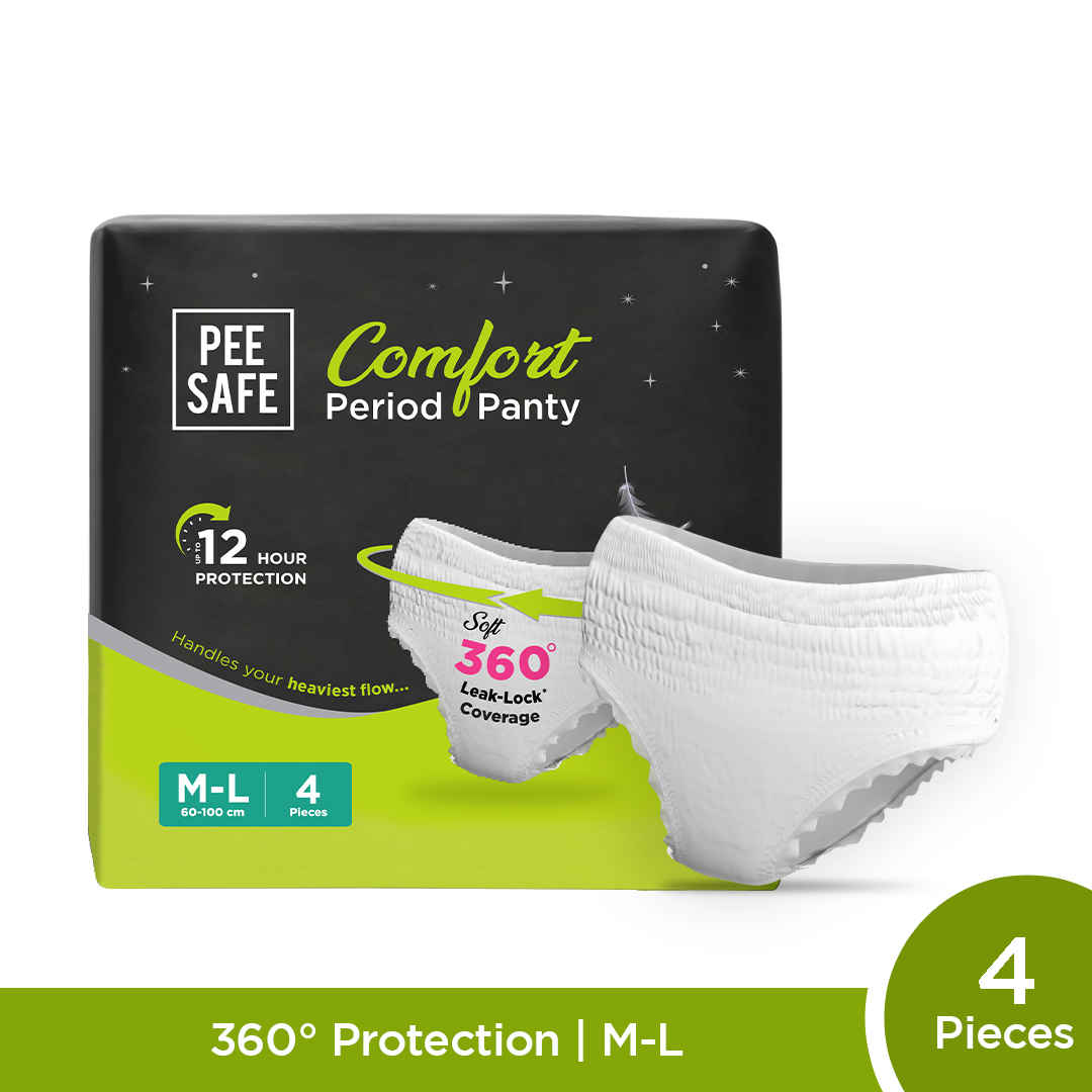 Buy Pee Safe Comfort Period Panty (M-L) 4 Pcs - Purplle