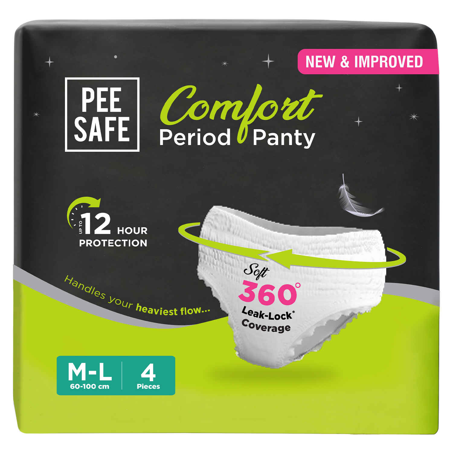 Buy Pee Safe Comfort Period Panty (M-L) 4 Pcs - Purplle