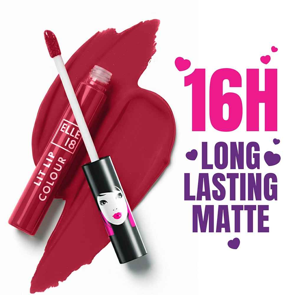 Buy Elle18 Liquid Lip Color|| Wanderlust Red|| 5.6 ml - Purplle