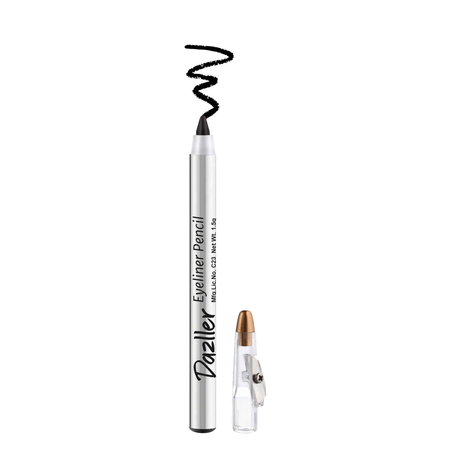 Buy Dazller Eyeliner Pencil with Sharpener |Water-Resistant |Long Stay With Jet Black Matte Finish |Smudge Proof|Infused with Castor Oil & Skin Friendly wax |Black | 1.5 gm - Purplle