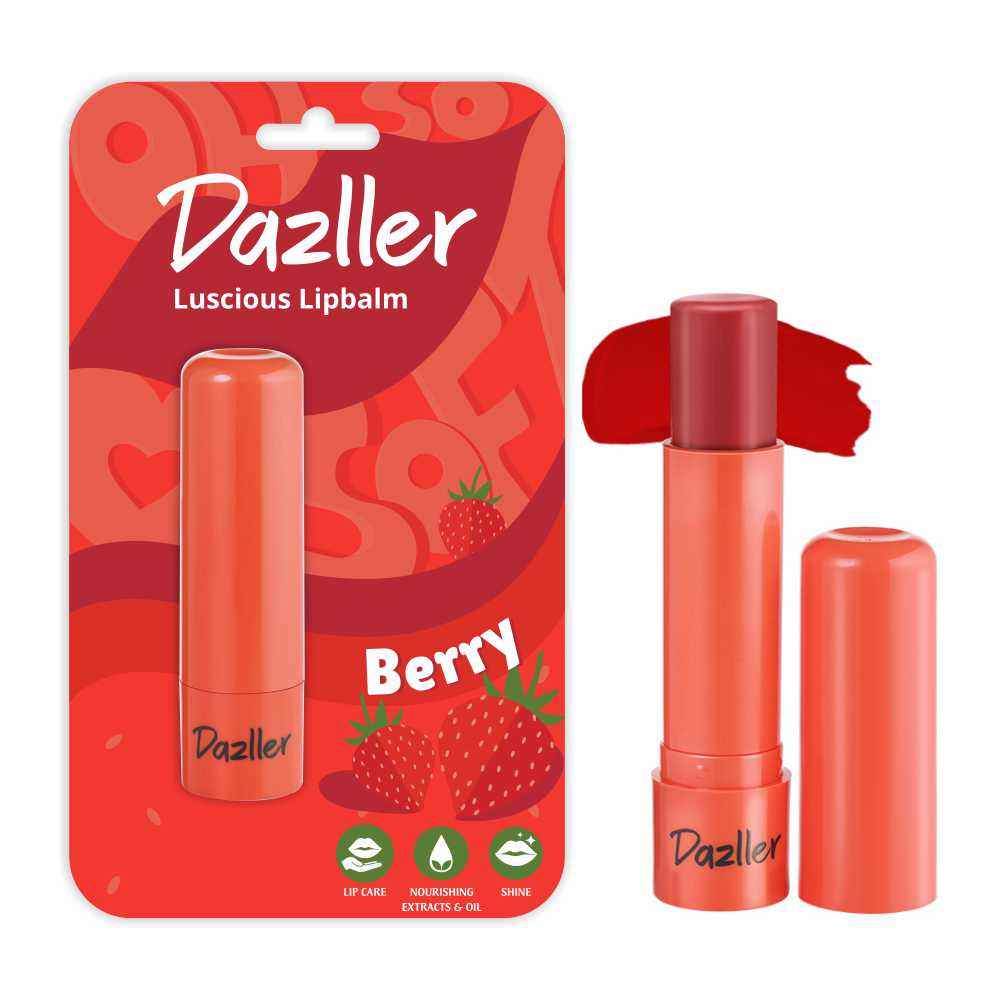 Buy Dazller Luscious Lipbalm |Lipcare Essential |Glossy Tint |Soft and Nourished Lips All day |No Lip Discolouration |Vegan & Cruelty-free |LB 02, Berry | 4 gm - Purplle