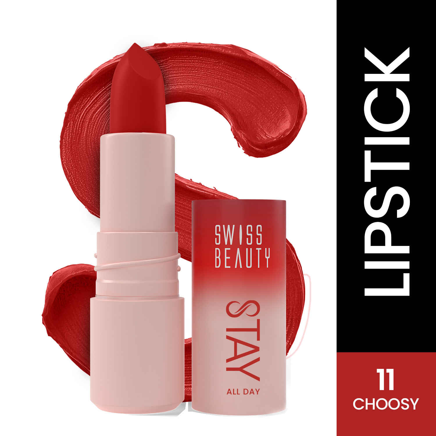 Buy Swiss Beauty Stay All Day Lipstick | 12H Stay | Transfer-Proof | Matte Finish - 4 gm, Choosy - Purplle