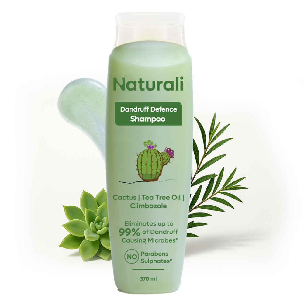 Buy Naturali Dandruff Defence Shampoo with Tea Tree Oil & Cactus Extracts | Prevents Dandruff | Paraben and Sulphate Free Shampoo | Anti Dandruff Shampoo | 370 ml - Purplle