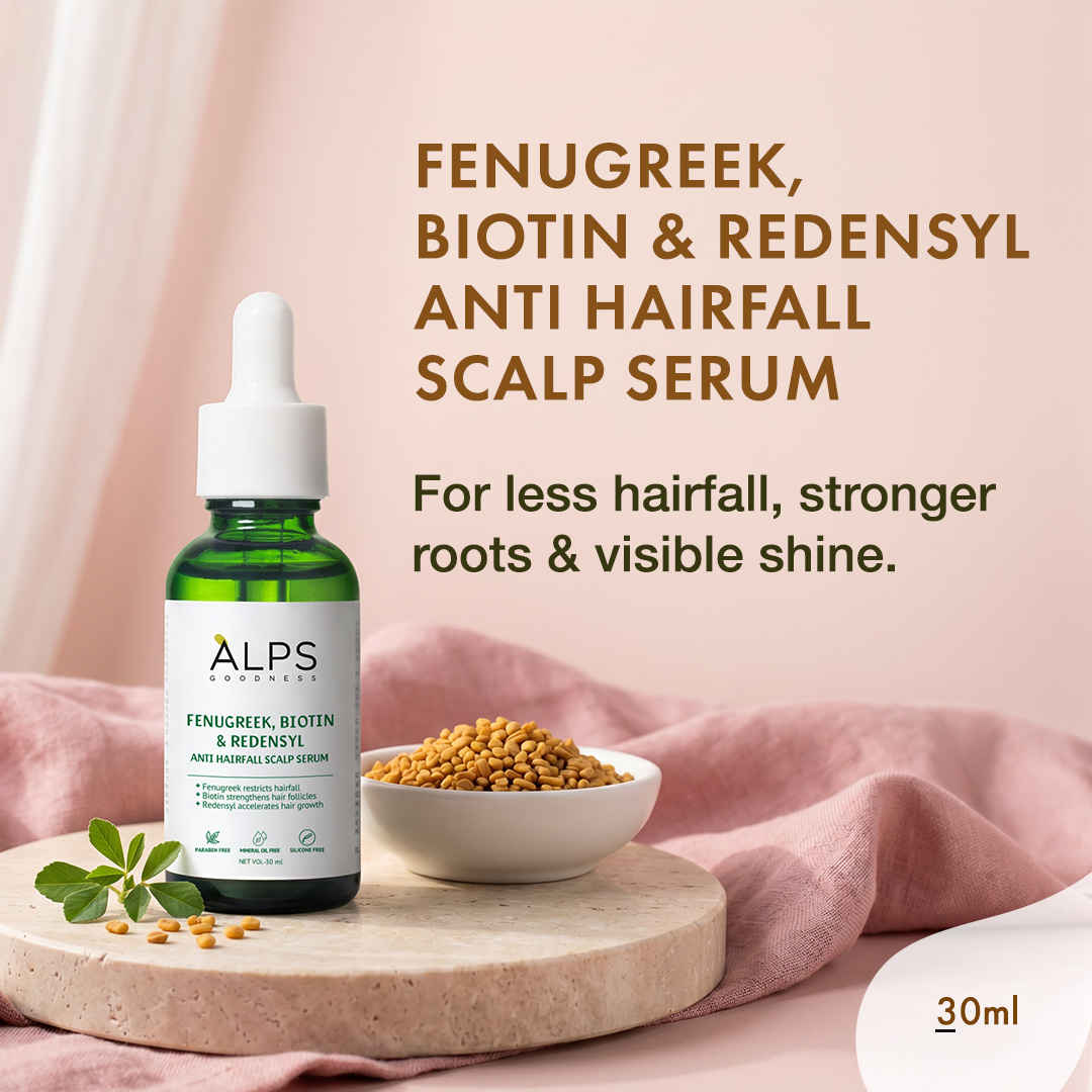 Buy Alps Goodness Anti Hairfall Scalp Serum with Fenugreek Biotin and Redensyl (30 ml) | Methi Hair Serum | Silicone & Sulphate Free | Hair Growth Serum For All Hair Types - Purplle