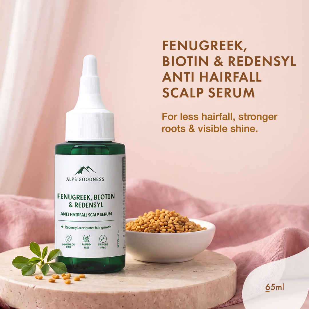 Buy Alps Goodness Fenugreek, Biotin and Redensyl Anti Hairfall Scalp Serum (65 ml) I Hair Growth Serum I Methi Hair Serum I Hair Loss Prevention I For all hair types  - Purplle