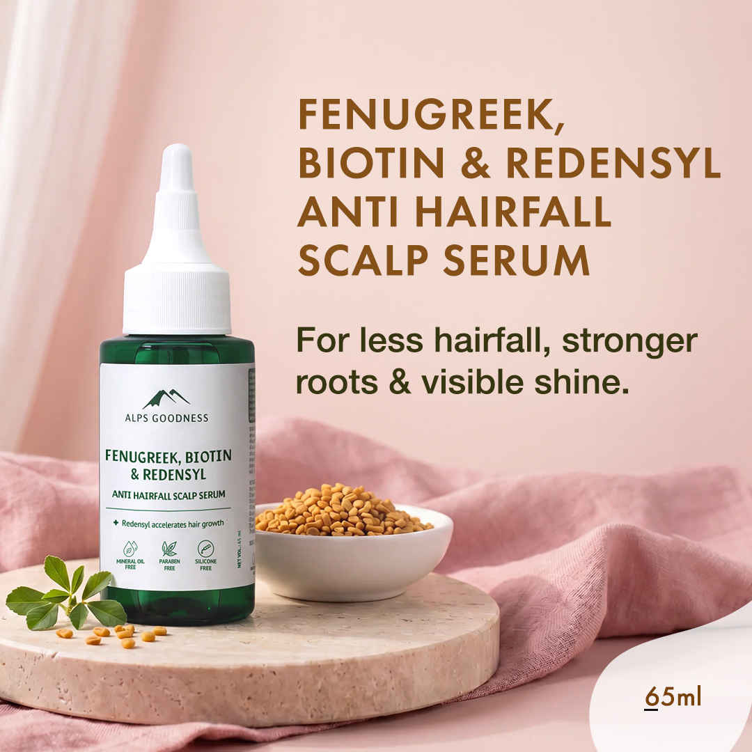 Buy Alps Goodness Fenugreek, Biotin and Redensyl Anti Hairfall Scalp Serum (65 ml) I Hair Growth Serum I Methi Hair Serum I Hair Loss Prevention I For all hair types  - Purplle