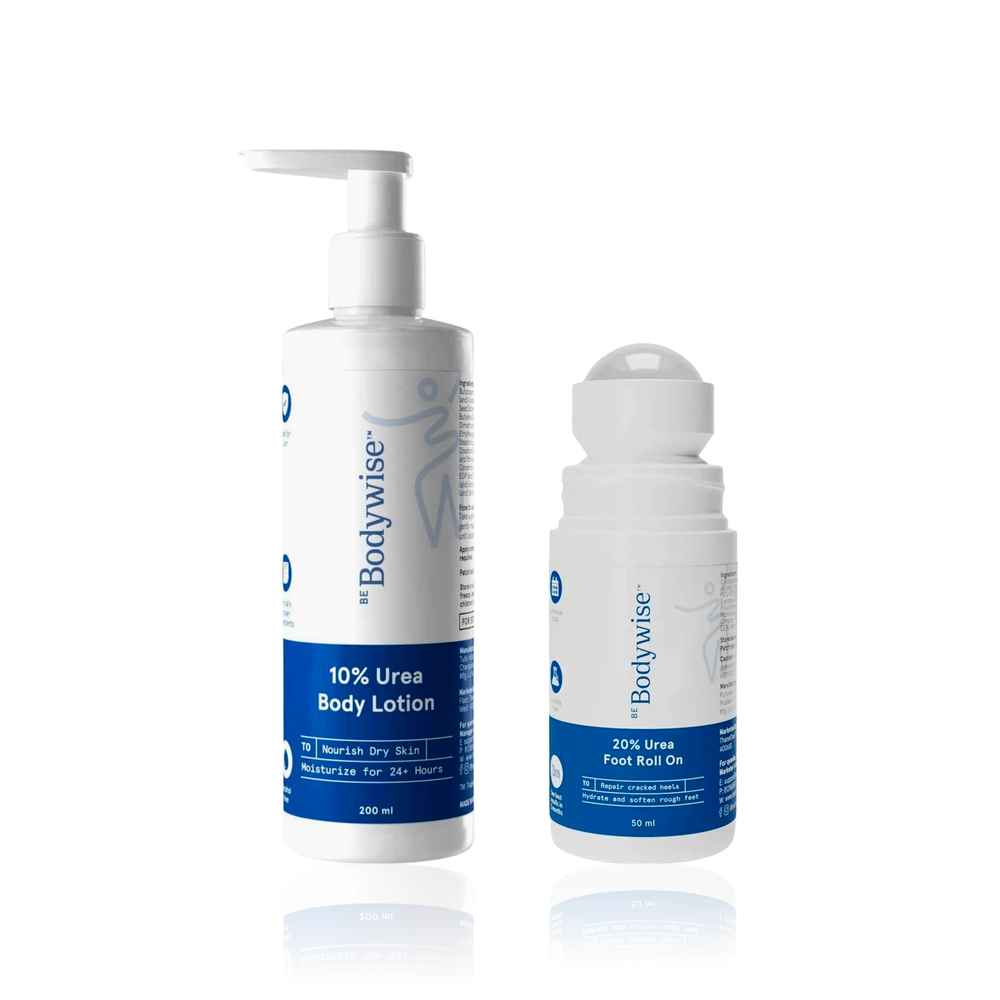Buy Be Bodywise Intensive Urea Duo (10% Body Lotion & 20% Foot Roll On Treatment) - (200 ml + 50 ml) Combo of 2 - Purplle