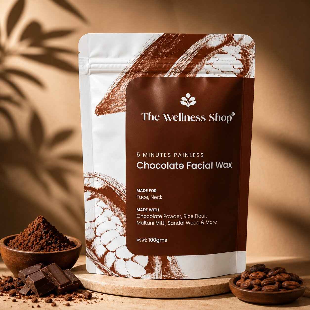 Buy The Wellness Shop Chocolate Facial Wax Powder 100 gm - Purplle