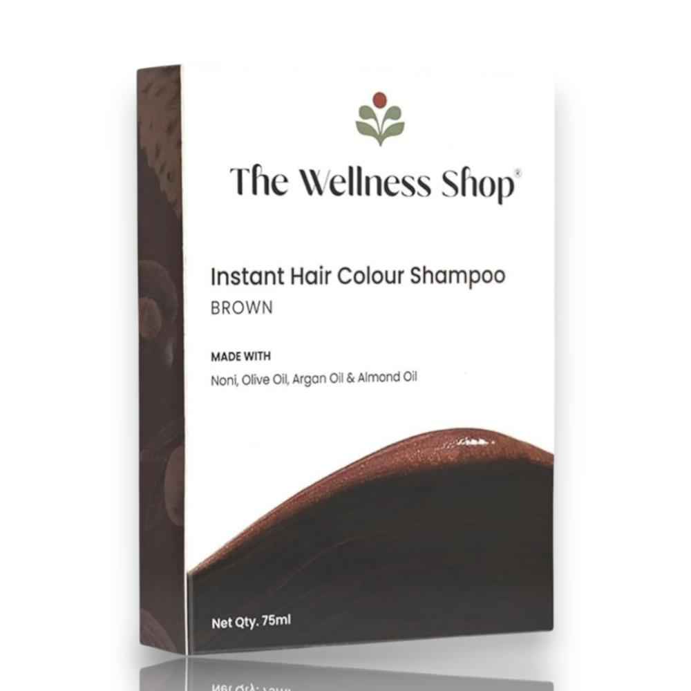 Buy The Wellness Shop Instant Hair Colour Shampoo (Brown) 75 ml - Purplle