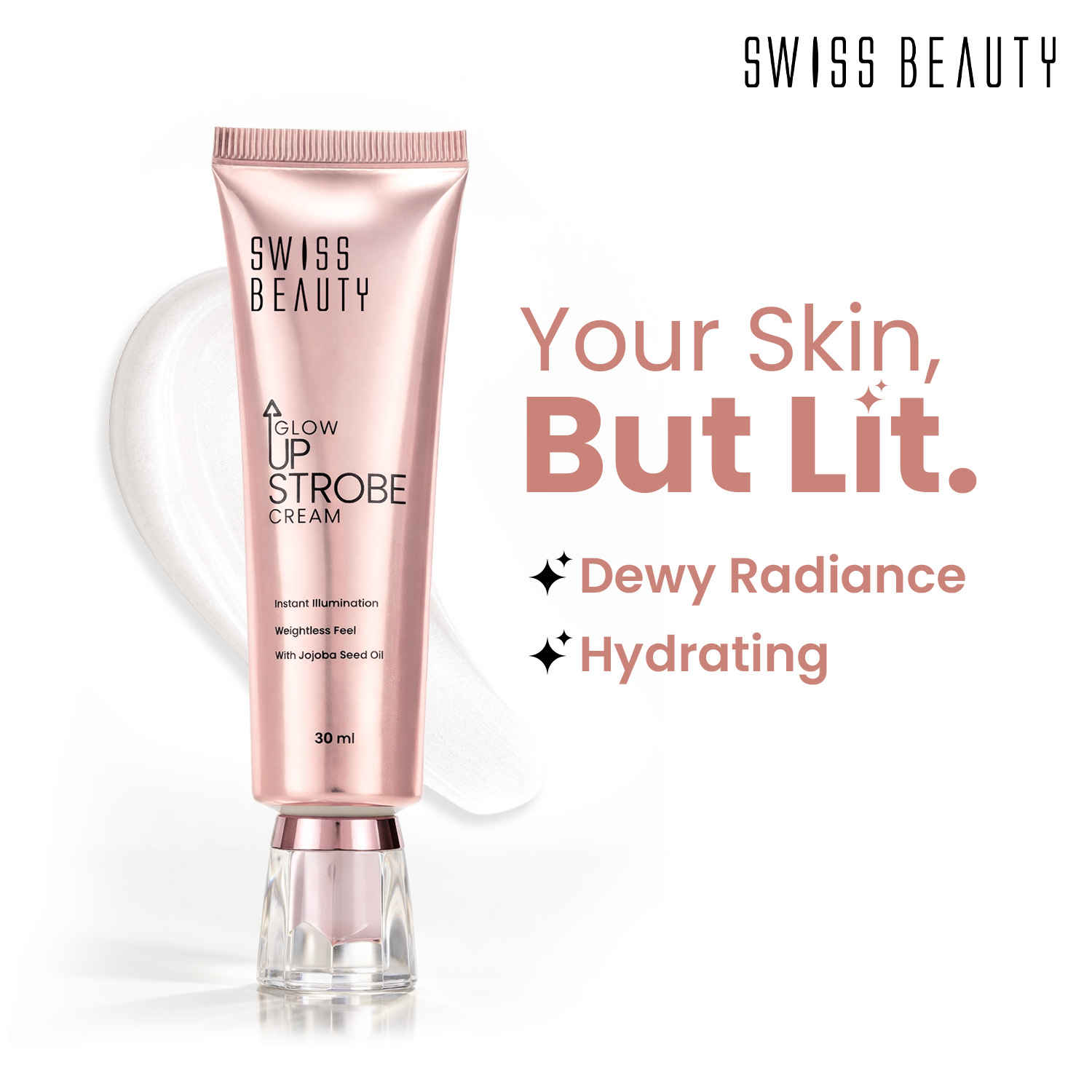 Buy Swiss Beauty Glow Up Strobe Cream | Dewy and Hydrating Glow - 30 ml, Pink Twilight - Purplle