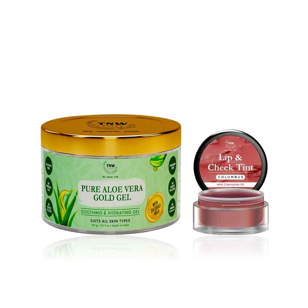 Buy TNW - The Natural Wash Columbus Lip Tint 5 gm & Pure Aloe Vera Gold Gel 100 gm | Combo of 2 - Purplle
