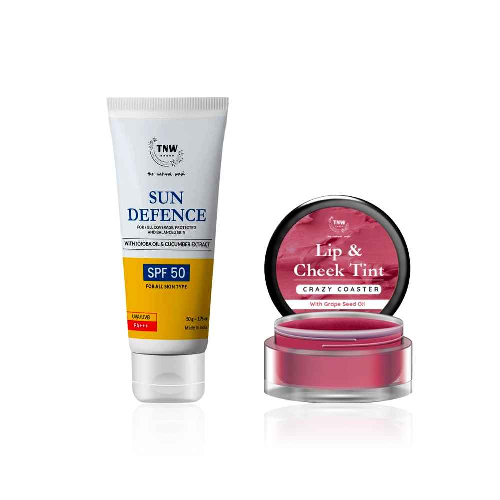 Buy TNW - The Natural Wash Crazy Coster Lip Tint 5 gm & SPF Cream 50 gm | Combo of 2 - Purplle