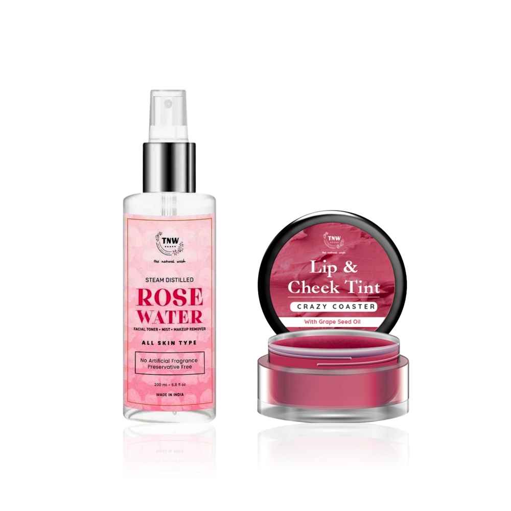 Buy TNW - The Natural Wash Crazy Coster Lip Tint 5 gm & Rose Water Spray Bottle 200 ml | Combo of 2 - Purplle