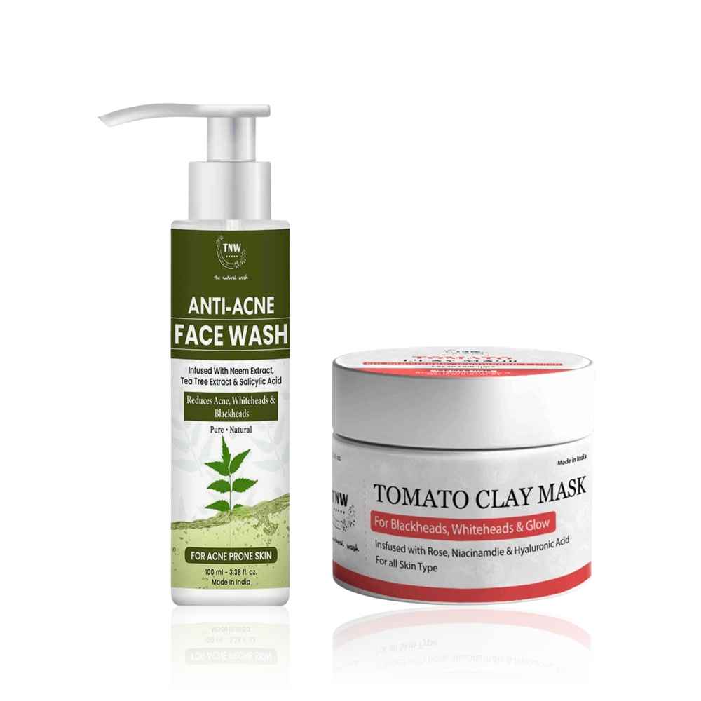 Buy TNW - The Natural Wash Tomato Clay Mask 50 gm & Anti Acne Face Wash 100 ml | Combo of 2 - Purplle