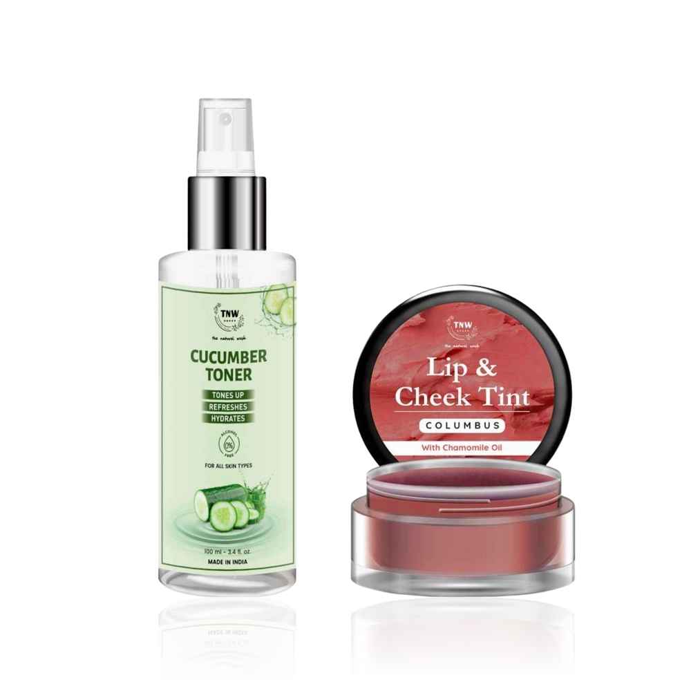 Buy TNW - The Natural Wash Columbus Lip Tint 5 gm & Cucumber Toner 100 ml | Combo of 2 - Purplle