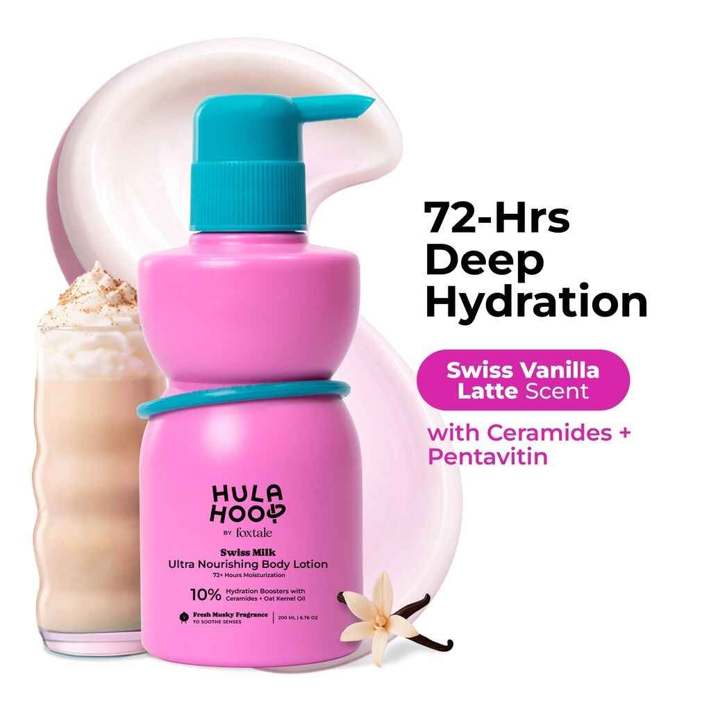 Buy Foxtale Hula Hoop Swiss Milk Ultra Nourishing Body Lotion| 72+Hrs Long Hydration & Moisturization | 200 ml - Purplle