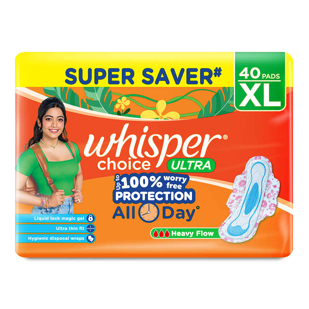 Buy Whisper Choice Sanitary Pads with Wings for Women, XL, 20+20 Napkins - Purplle