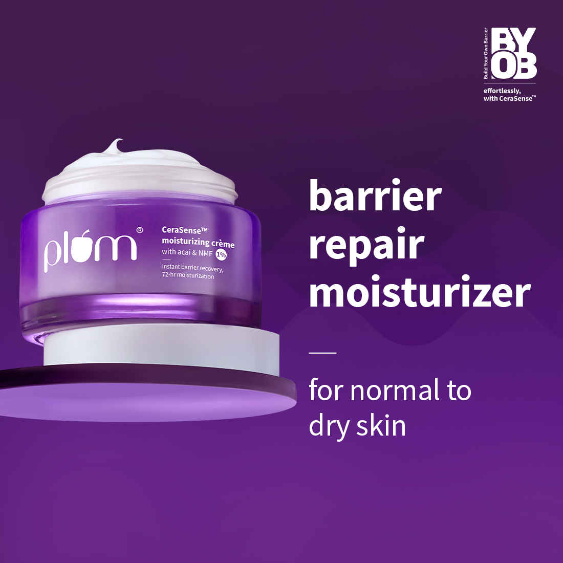 Buy Plum CeraSense barrier repair face moisturizer with ceramides & peptides for dry, sensitive skin | 25 gm - Purplle