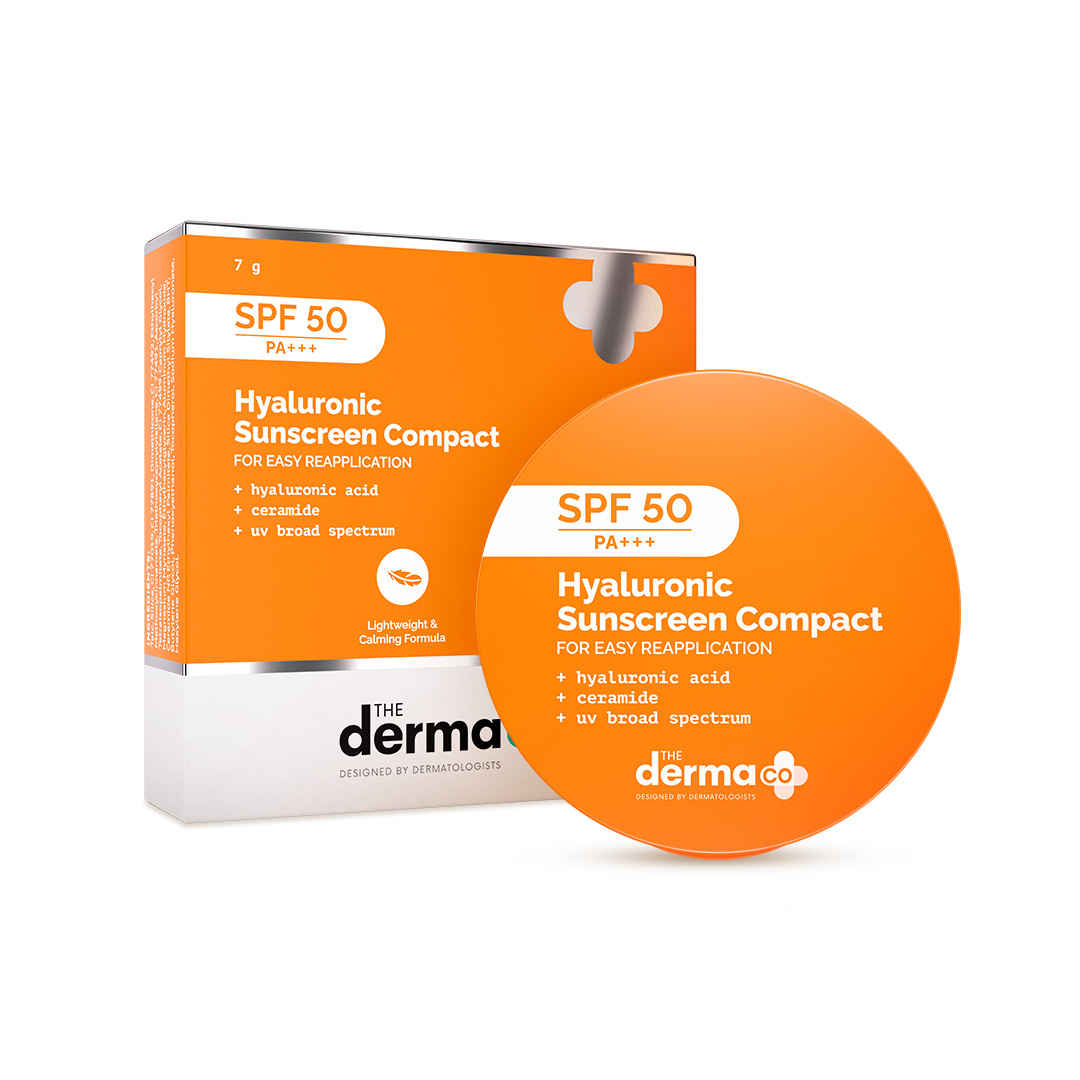 Buy The Derma Co.Hyaluronic Sunscreen Compact SPF 50 PA+++ with Hyaluronic Acid and Ceramide for Easy Reapplication - 7 gm - Purplle