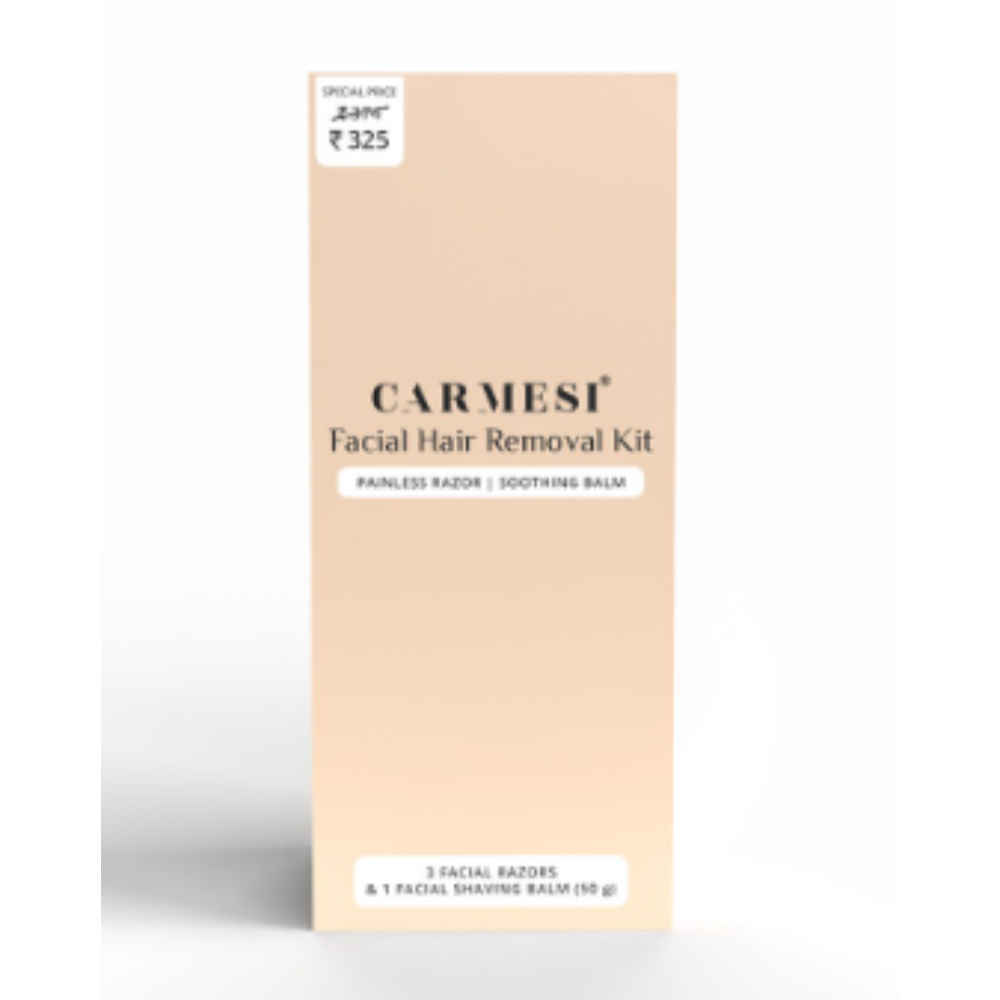 Buy Carmesi Facial Hair Removal Kit - 3 Facial Razors and 1 Facial Shaving Balm Pack of 4 - Purplle